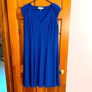 Sabrina Blue Royal Blue Eyelet Dress